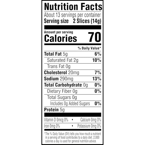 Nutrition details: 5 g protein per serving, 70 calories per serving.