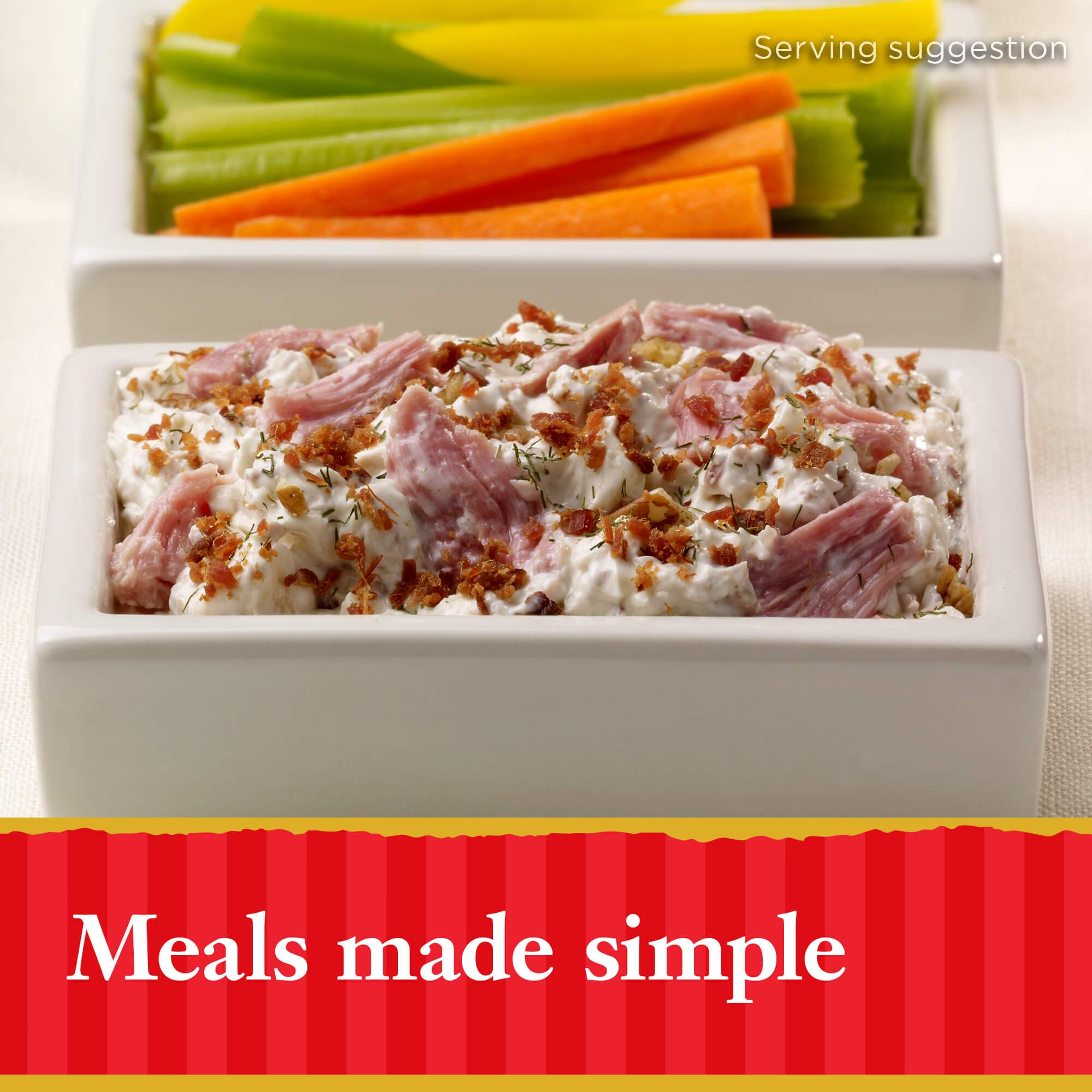 HORMEL canned ham meal prep demonstrates versatile kitchen ingredient.