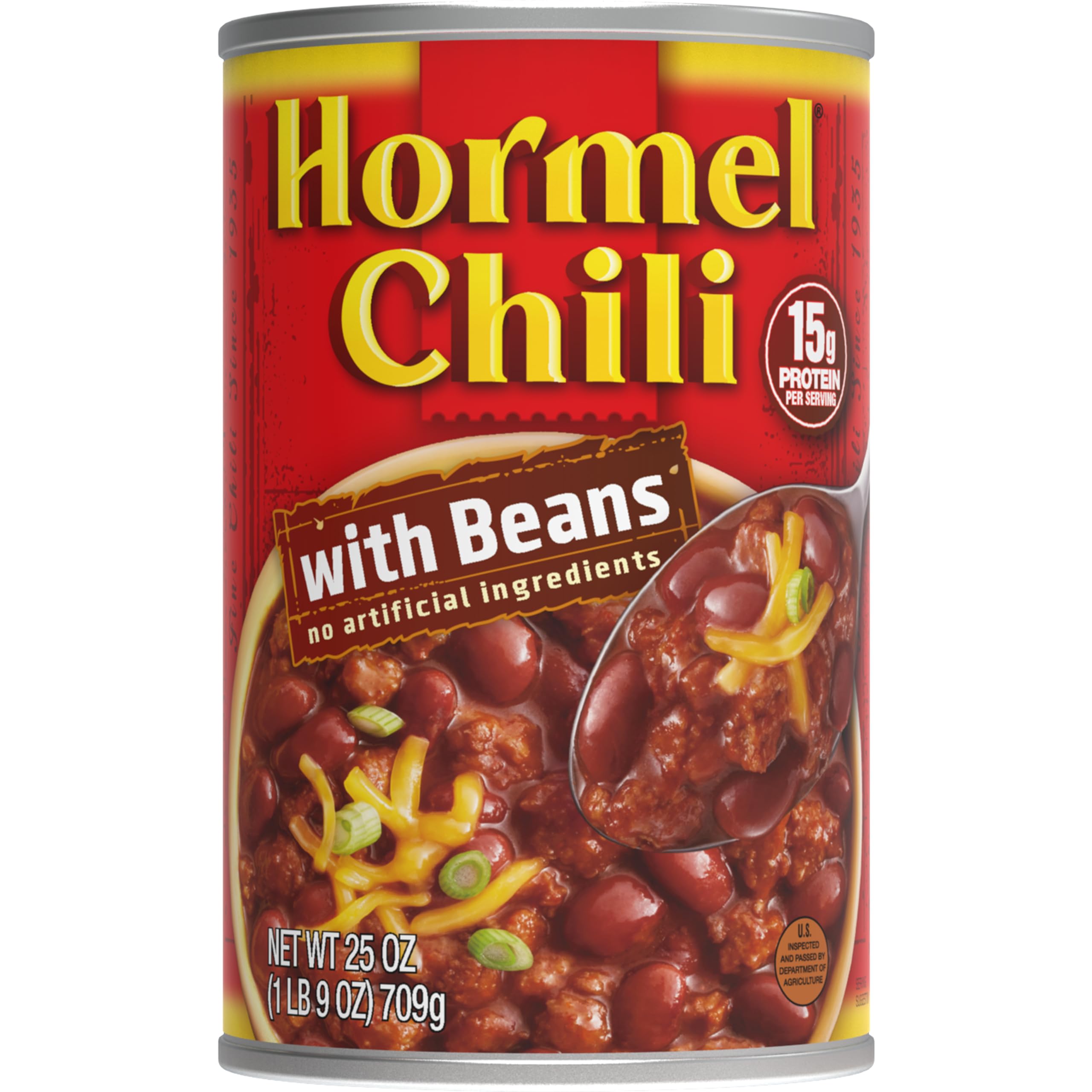 Hormel Chili with Beans bowl-serve highlights protein-rich comfort for quick weeknight meals.