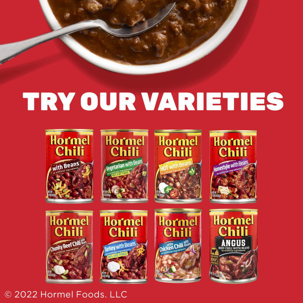 Hormel Chili with Beans family-dinner-plates offer shareable warmth.