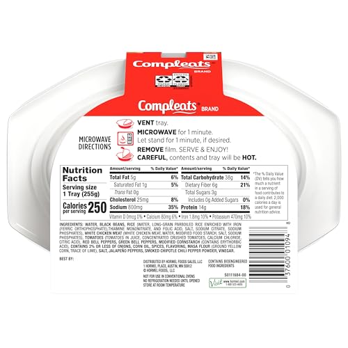 Beef chunks visible in HORMEL COMPLEATS Stroganoff tray for hearty bites.