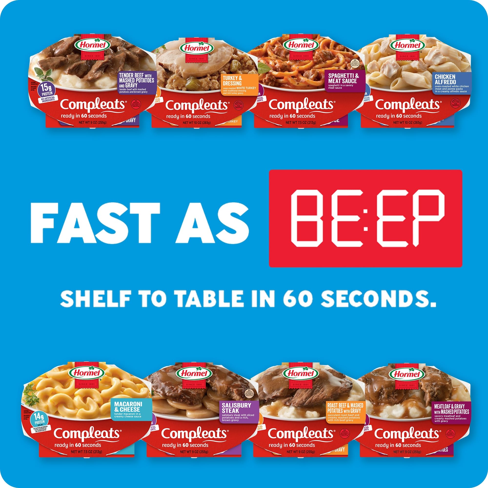 Desk-ready lunch option: HORMEL COMPLEATS Stroganoff, ready in minutes.