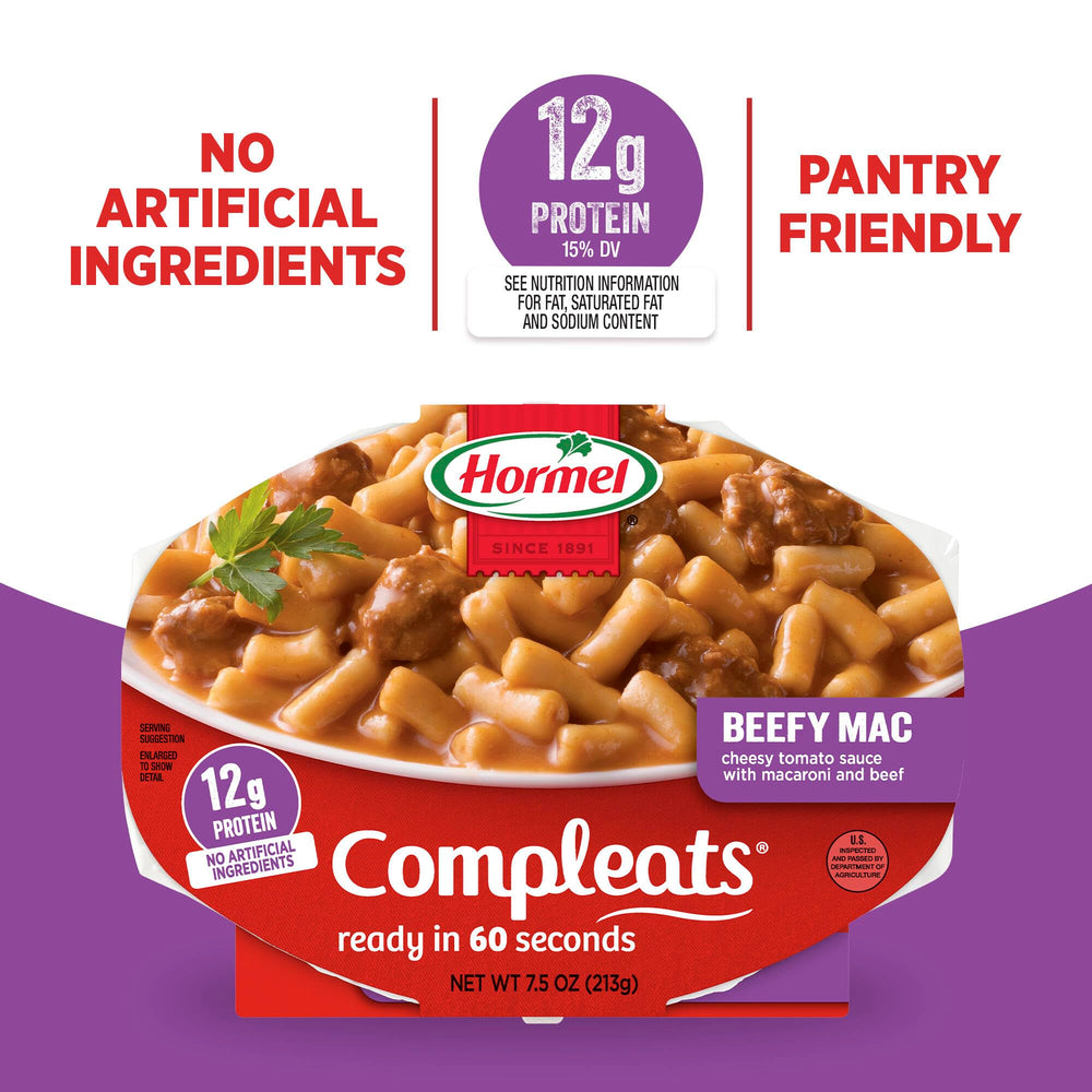HORMEL COMPLEATS Beefy Mac Cheese desk lunch option at work