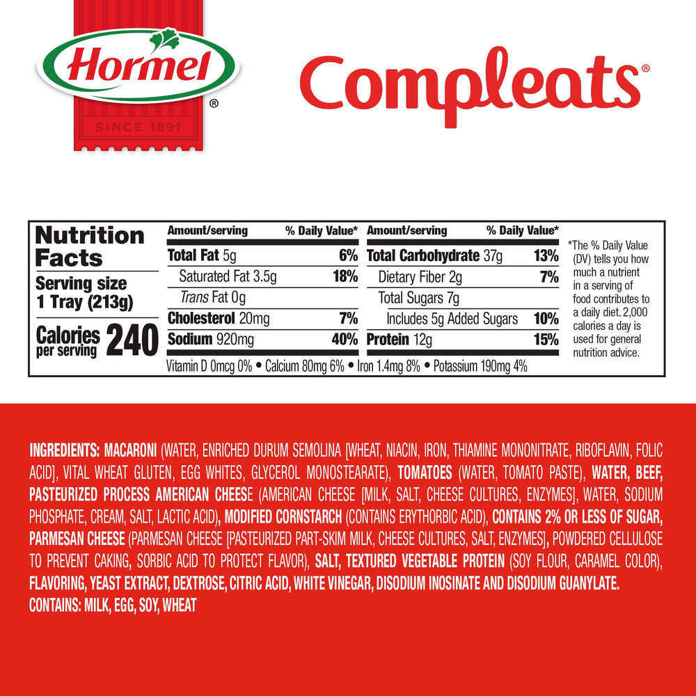 HORMEL COMPLEATS Beefy Mac Cheese pack of seven for quick meals