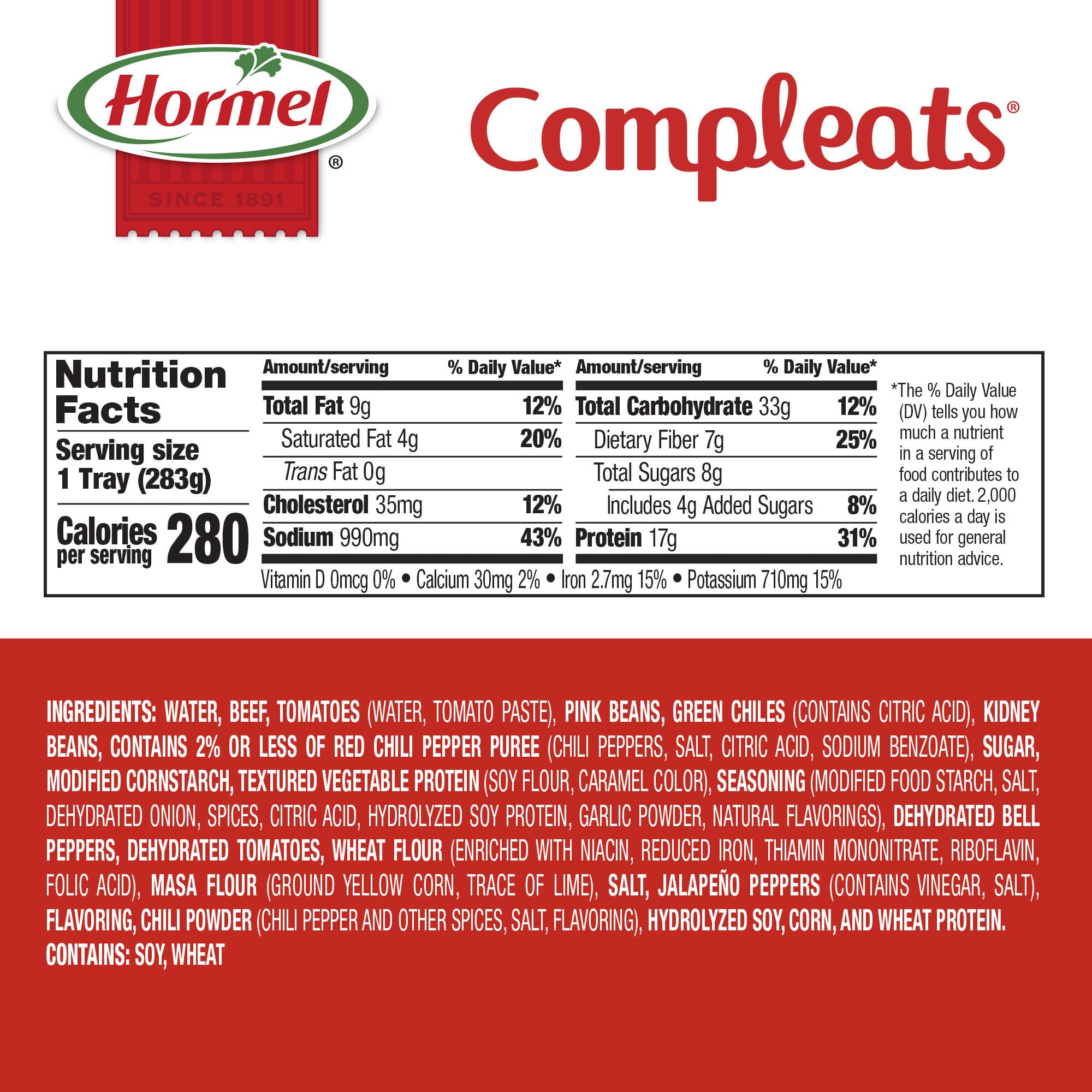 HORMEL COMPLEATS chili with beans tray open highlights ease of heating