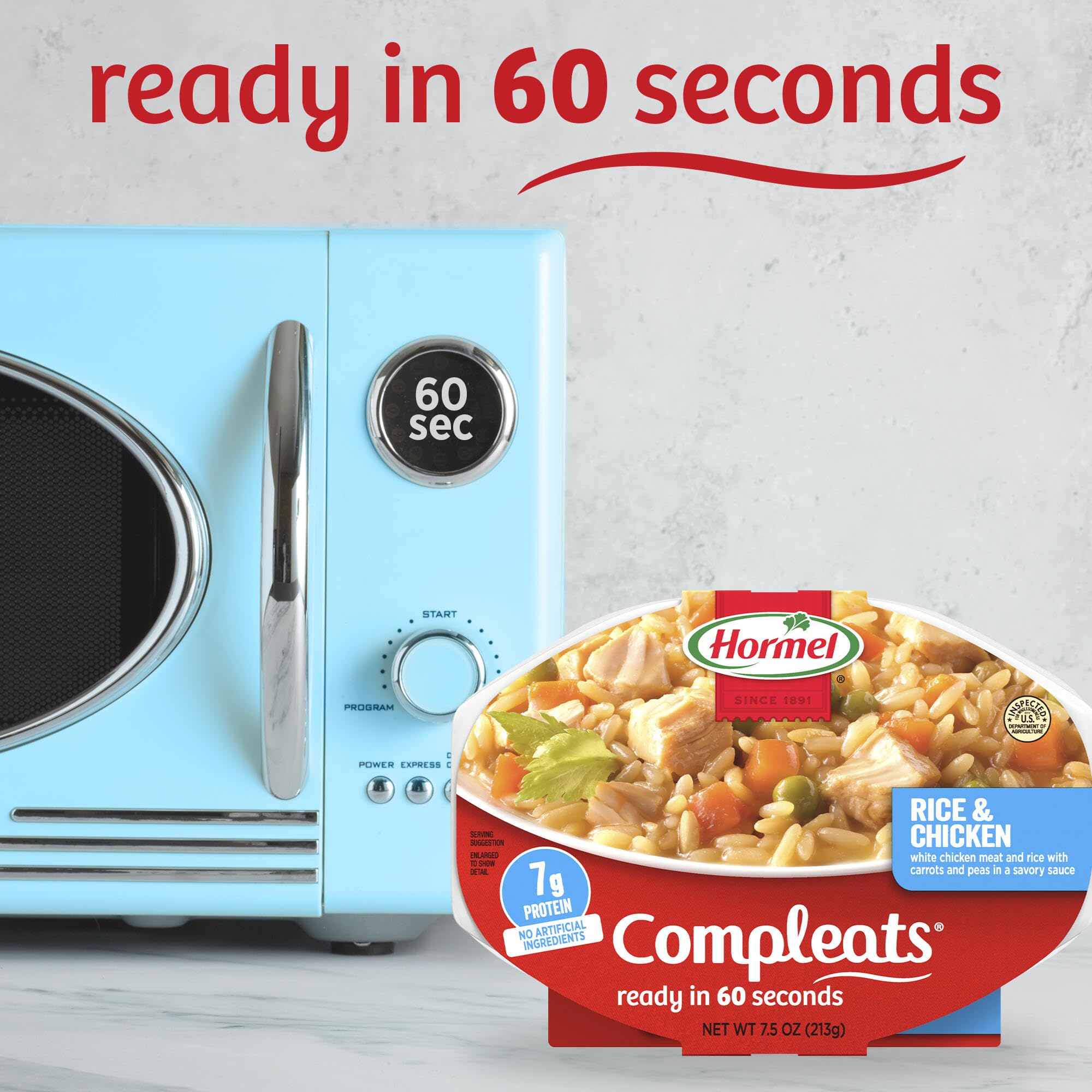 Pack of 7 Hormel Compleats trays for convenient meals