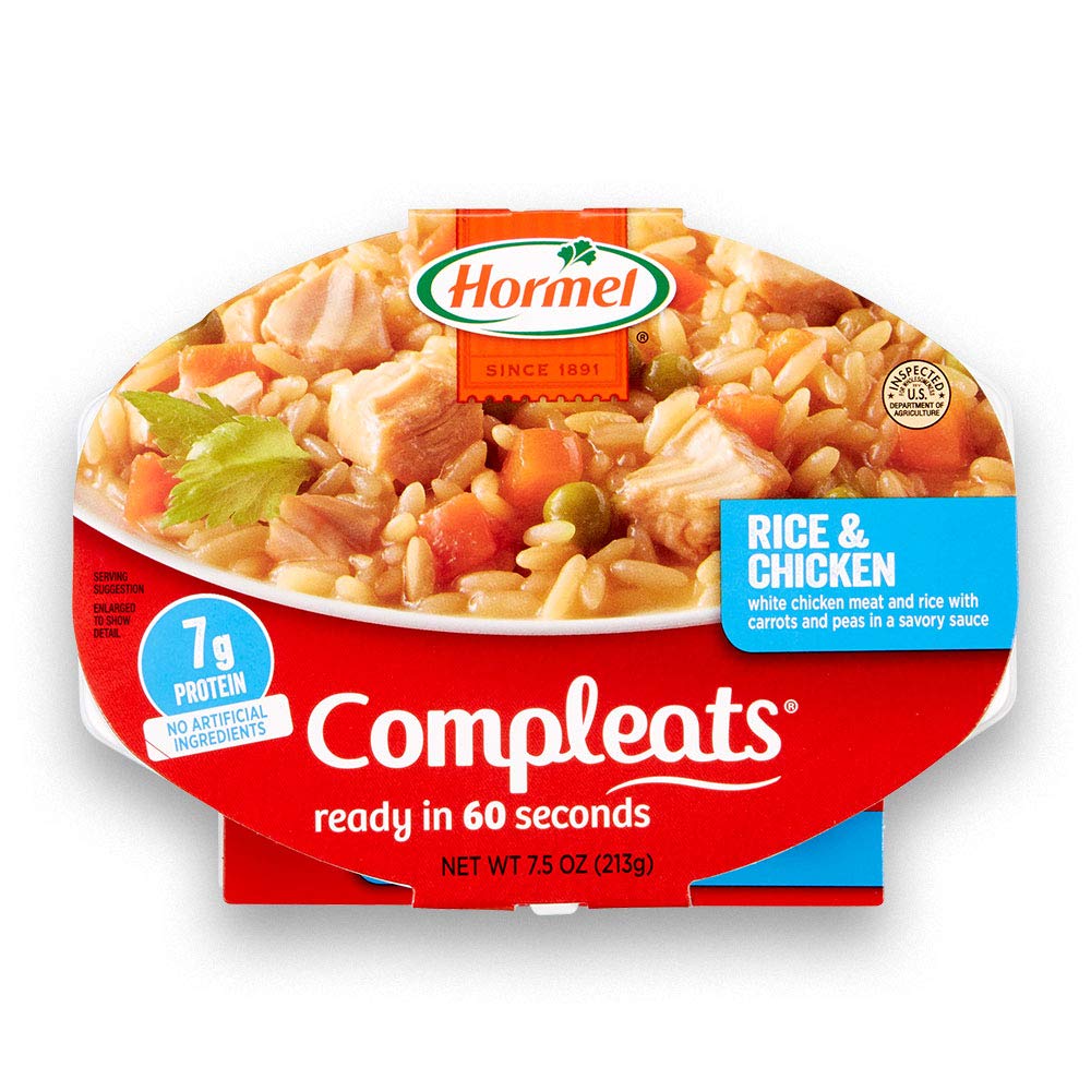 HORMEL COMPLEATS rice-and-chicken tray, microwave-ready, quick dinner option