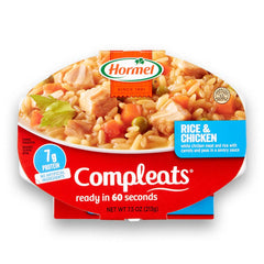 HORMEL COMPLEATS rice-and-chicken tray, microwave-ready, quick dinner option