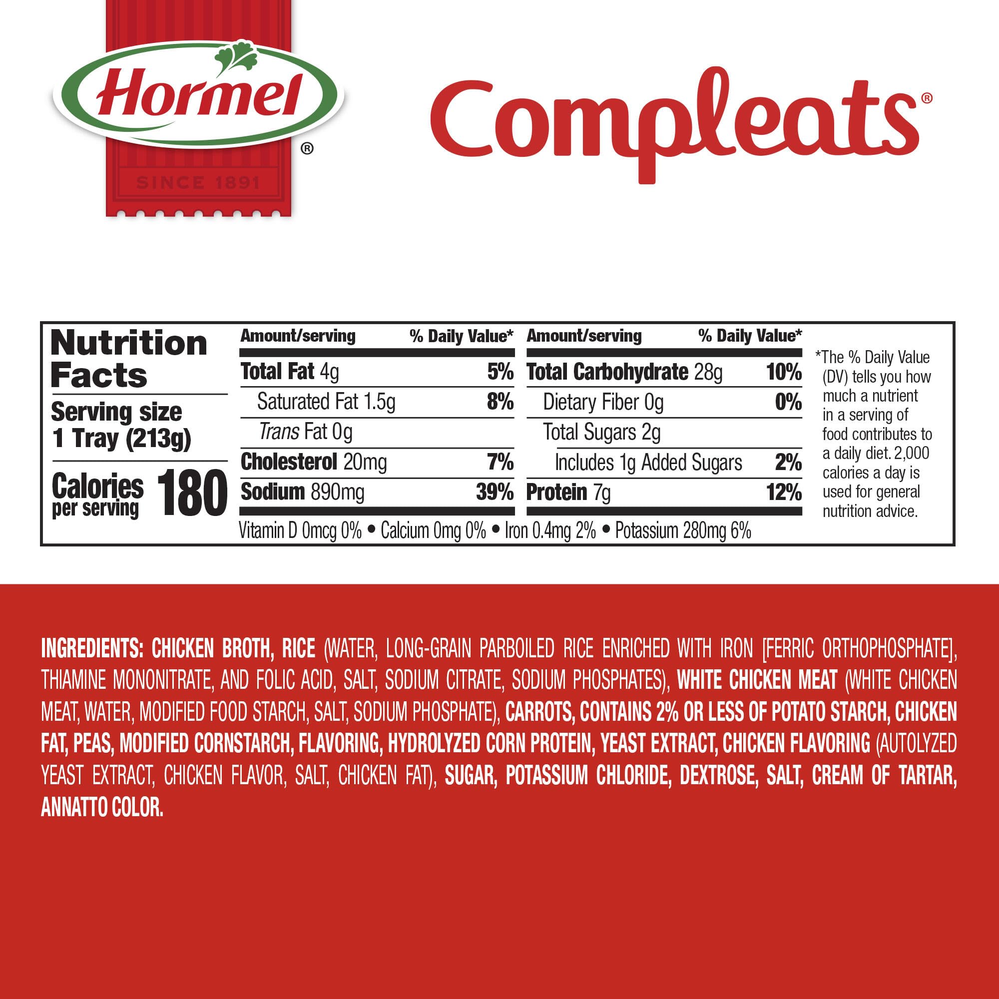 HORMEL COMPLEATS rice and chicken with vegetables for a balanced lunch