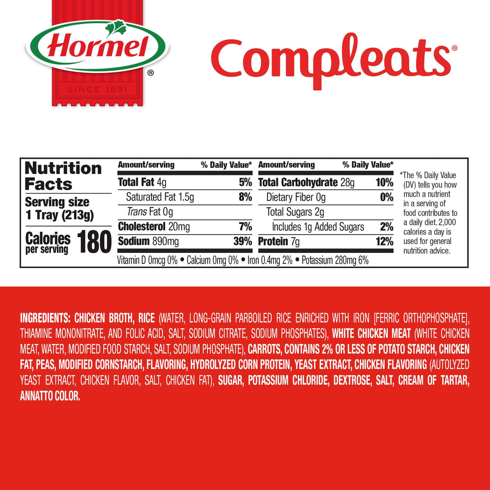 HORMEL COMPLEATS rice and chicken with vegetables for a balanced lunch