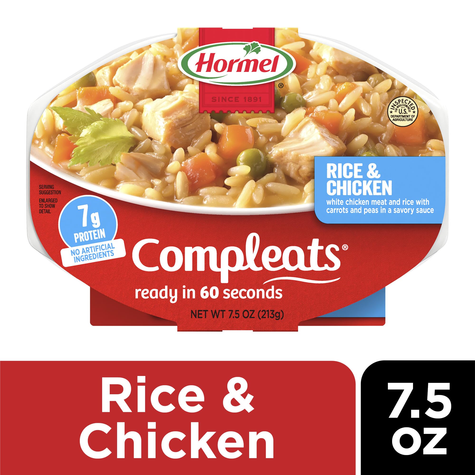 Shelf-stable HORMEL COMPLEATS dinner ready to heat and serve