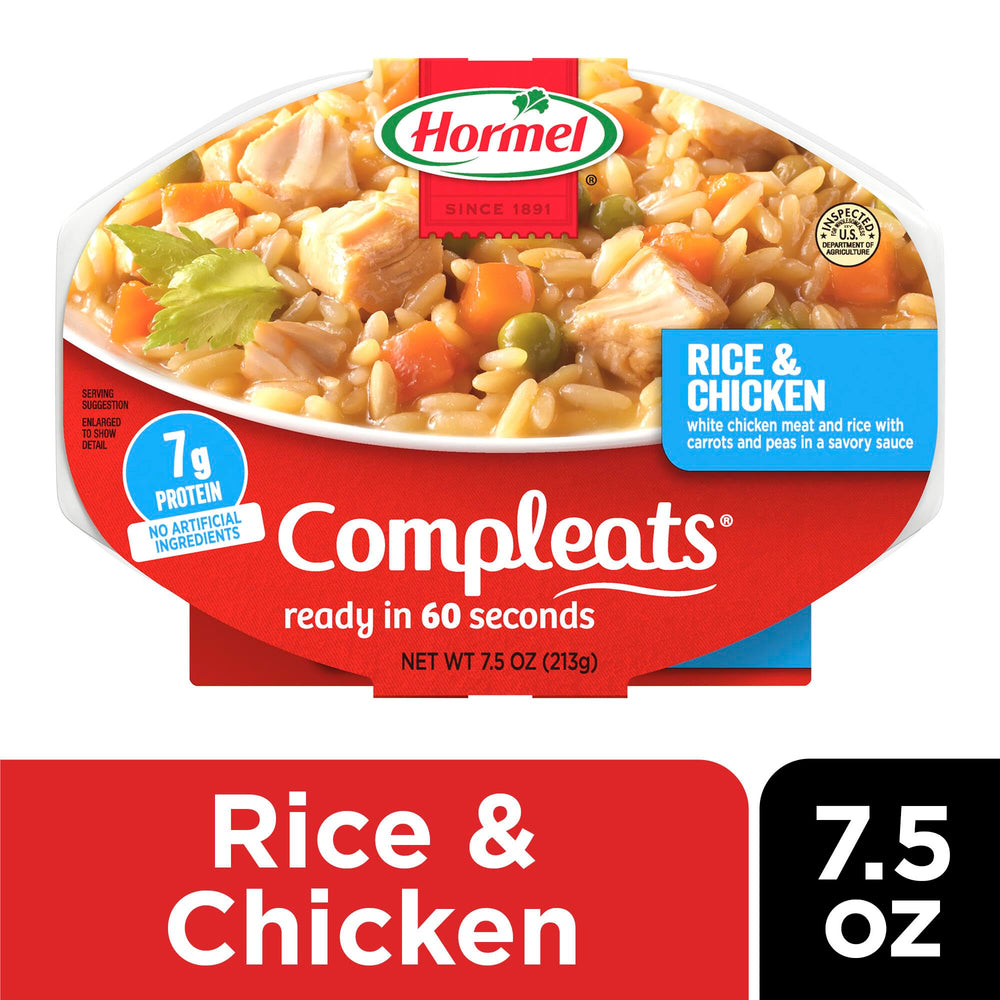 Shelf-stable HORMEL COMPLEATS dinner ready to heat and serve