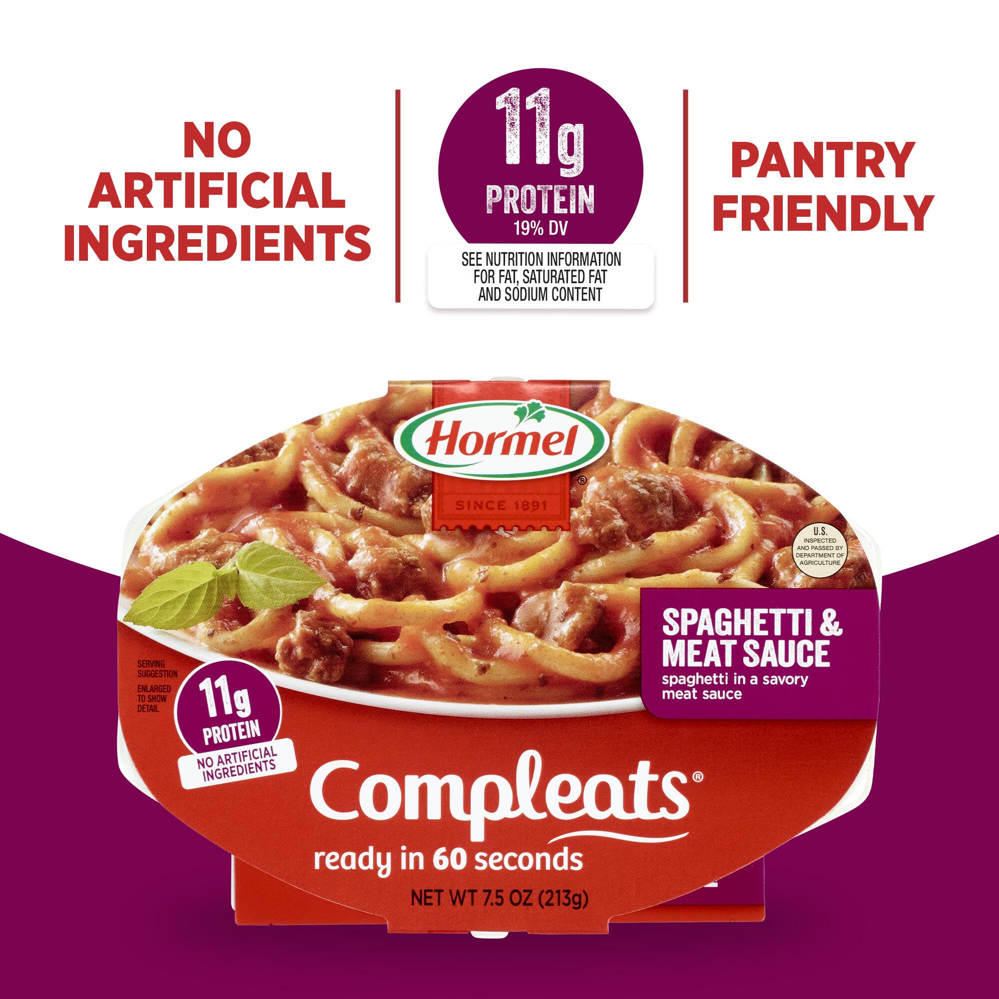 HORMEL COMPLEATS spaghetti-meat-sauce-tray family meal, quick solution for busy families.