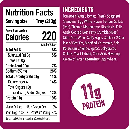 HORMEL COMPLEATS spaghetti-meat-sauce-tray microwave steaming, quick heat in minutes.