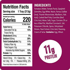 HORMEL COMPLEATS spaghetti-meat-sauce-tray microwave steaming, quick heat in minutes.