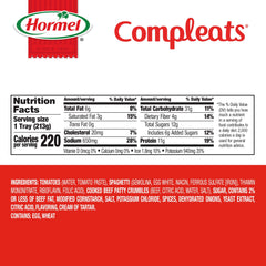 HORMEL COMPLEATS spaghetti-meat-sauce-tray top view, convenient pantry meal.