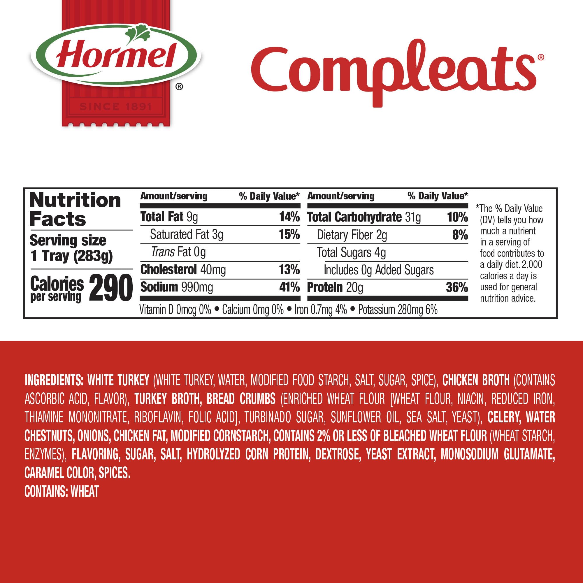 HORMEL COMPLEATS Turkey & Dressing tray being opened for a quick, mess-free meal.