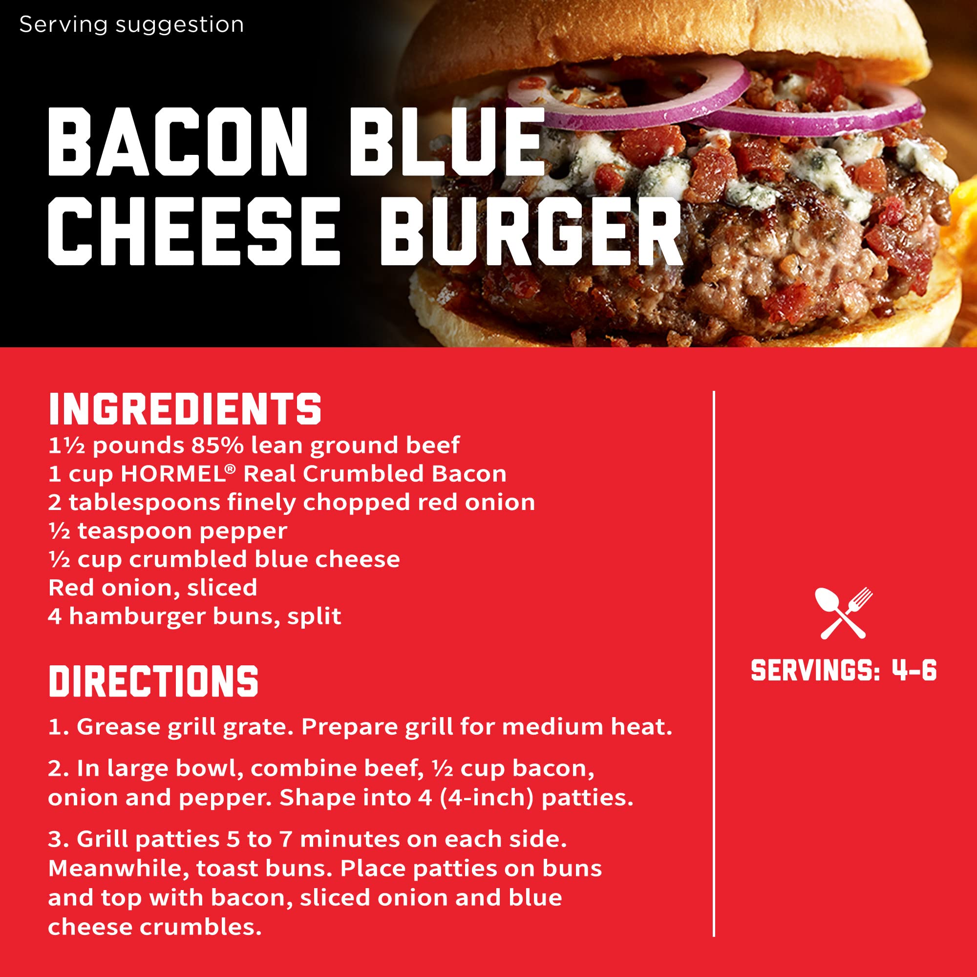 Hormel Real Crumbled Bacon fully cooked crumbles save time cooking.