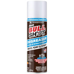 Horsepower Bull Shot Degreaser Pro with foaming action lifts grease quickly on contact.