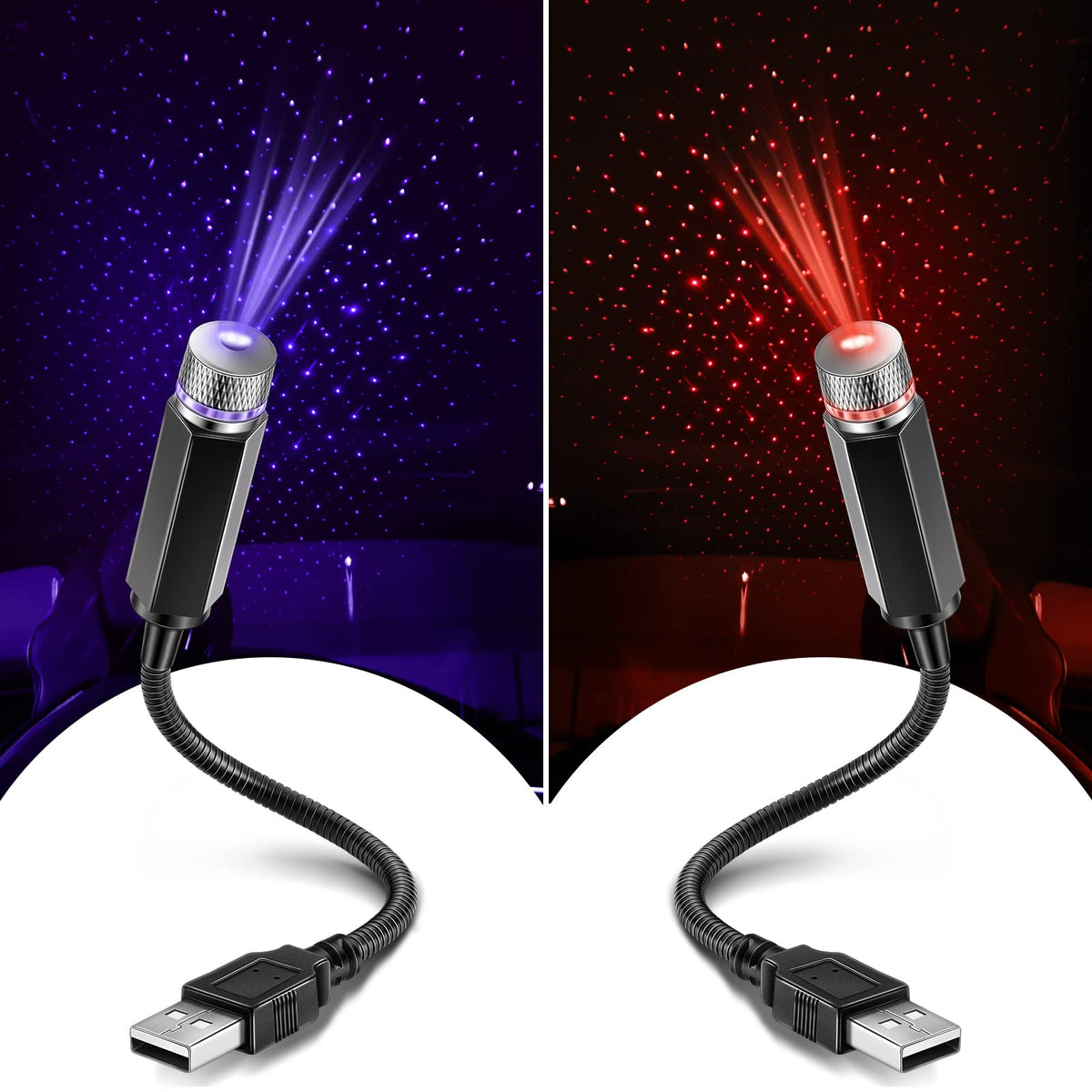 Hortsun USB star projector 2 pack lights the ceiling for cozy ambiance
