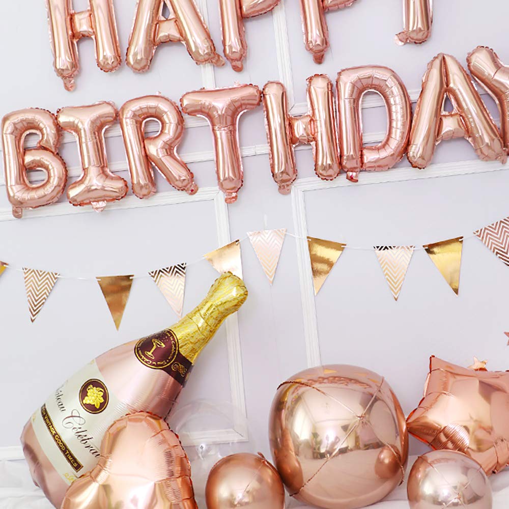 HORUIUS bridal shower champagne balloons in rose gold spark festive vibes.