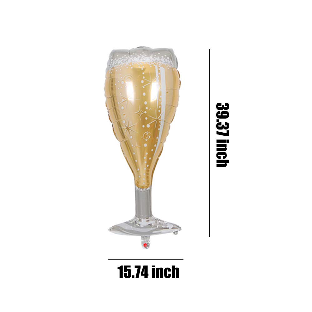 HORUIUS champagne glass balloon in rose gold ideal for centerpieces and photo moments.