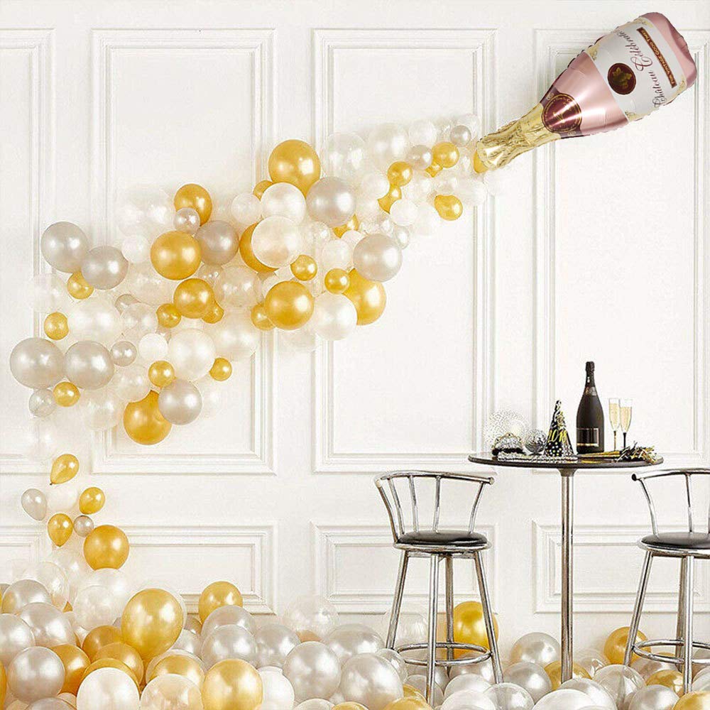 HORUIUS rose gold balloons wedding display adds festive atmosphere.