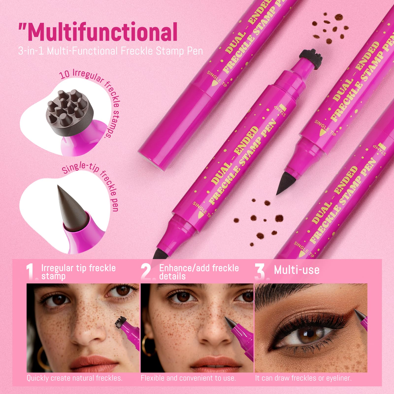 Hosaily 2-in-1 freckle stamp is waterproof and long-lasting.