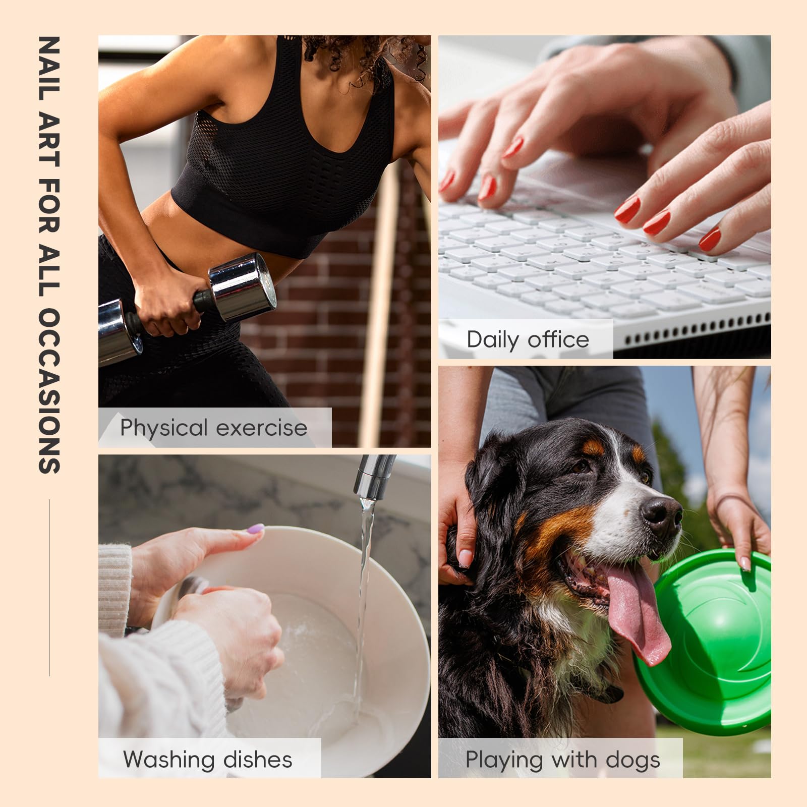 HOSAILY DIY press-on nails kit for easy home manicure and removal