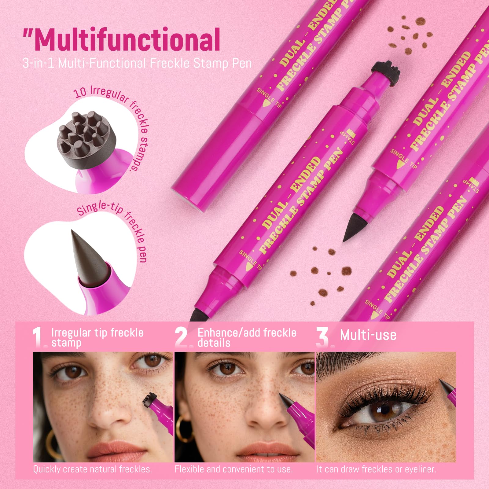 Hosaily Freckle Stamp Pen in light brown for sun-kissed freckles.