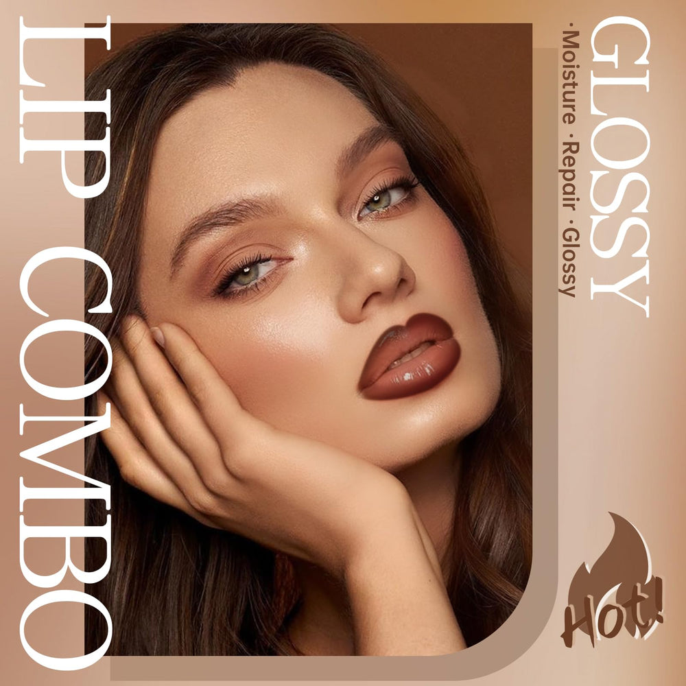 HOSAILY gradient lip look with brown liner swatch for defined fullness