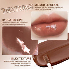 HOSAILY lip gloss swatch on lips shows sheer shine and moisture