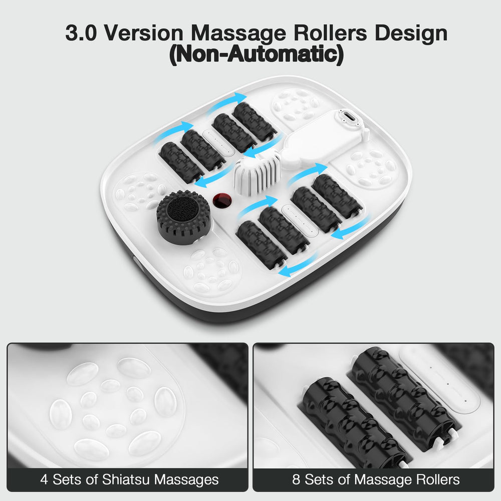 HOSPAN foot spa with eight shiatsu massage rollers for targeted relief