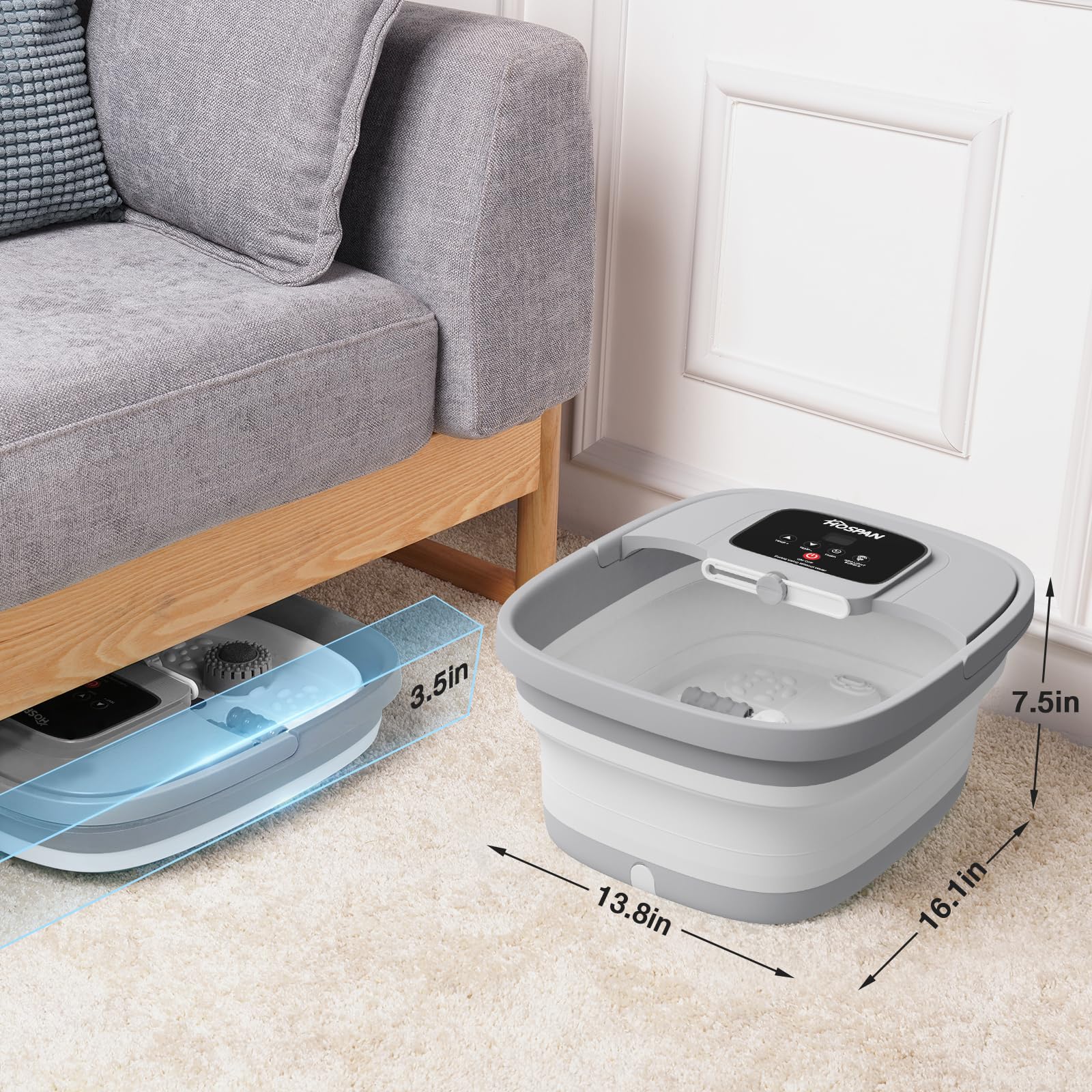 HOSPAN foot spa front handle and drainage for safe, easy portability