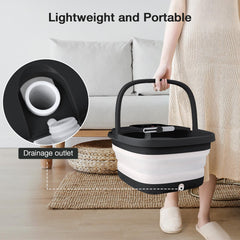 HOSPAN foot spa temperature control and timer in use