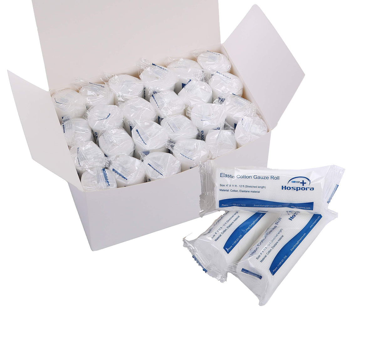 Hospora gauze roll in an individual pack for ready-use first aid