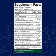 Host Defense Stamets 7 bottle side label highlighting organic gluten-free formula