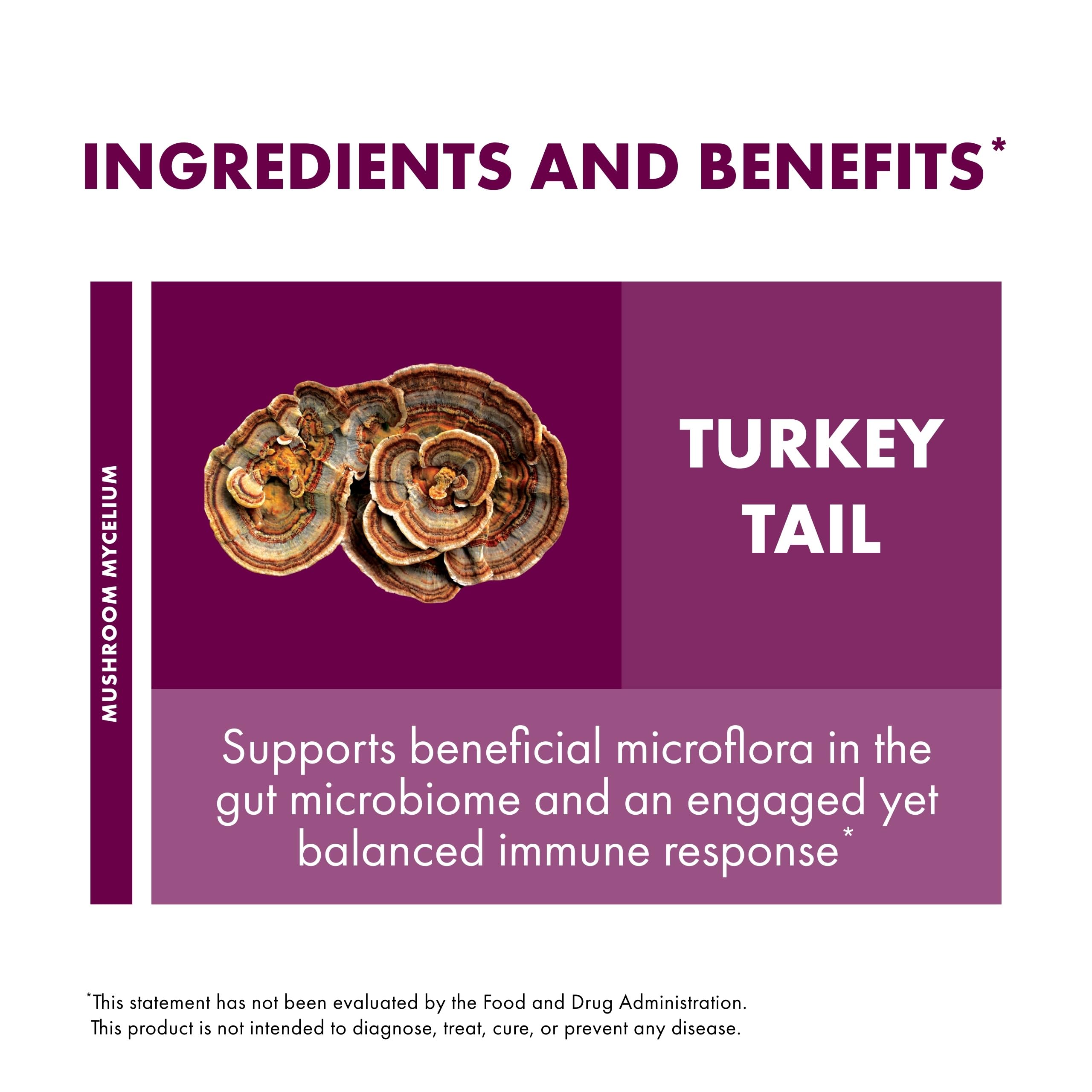 Host Defense powder label displays organic and non-GMO credentials.