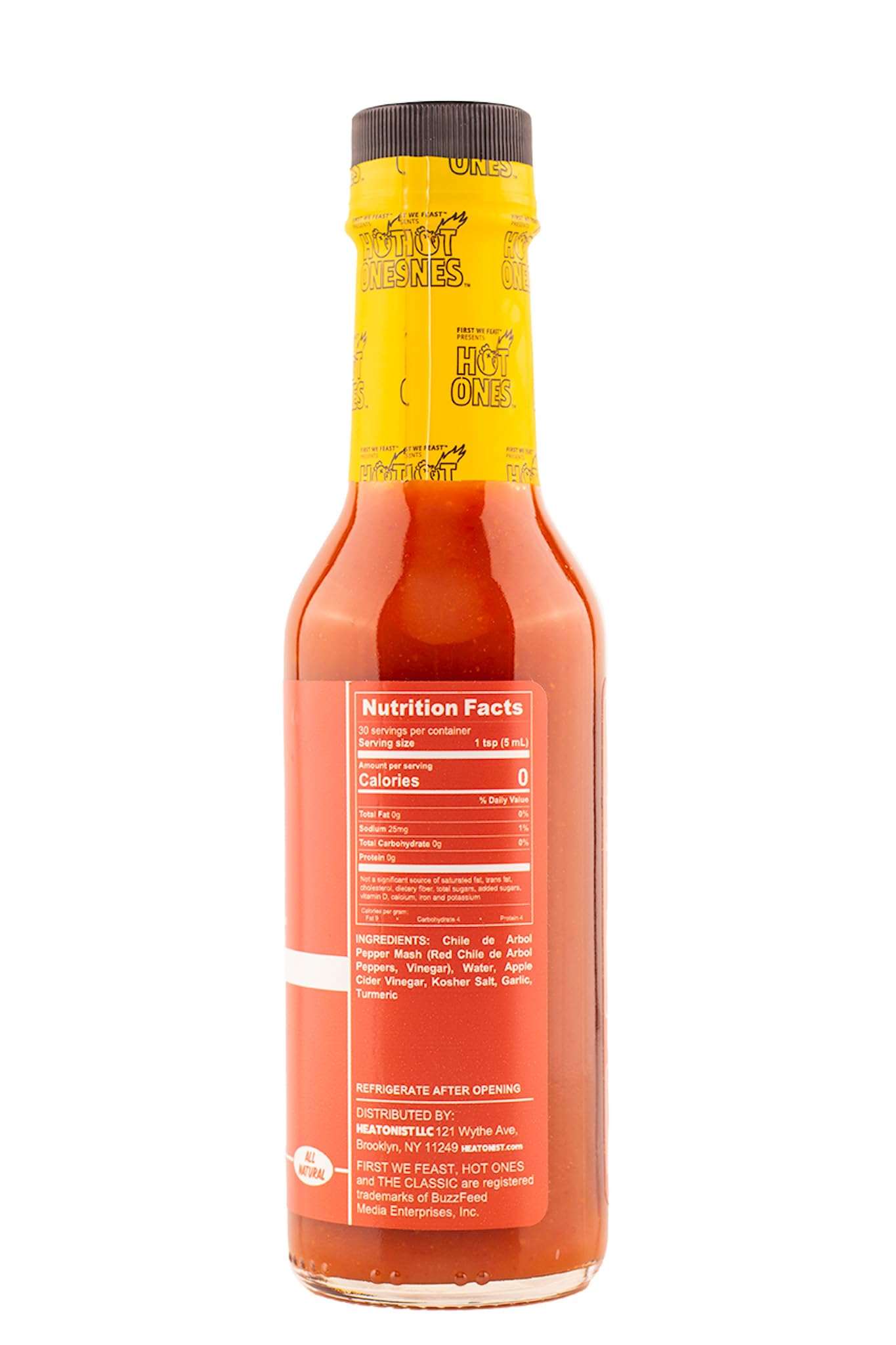 Hot Ones Classic ingredients closeup highlighting organic chile de arbol peppers for vibrant heat