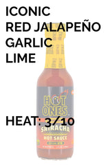 HOT ONES Pickled Garlic Sriracha being poured over eggs for a mild heat boost.