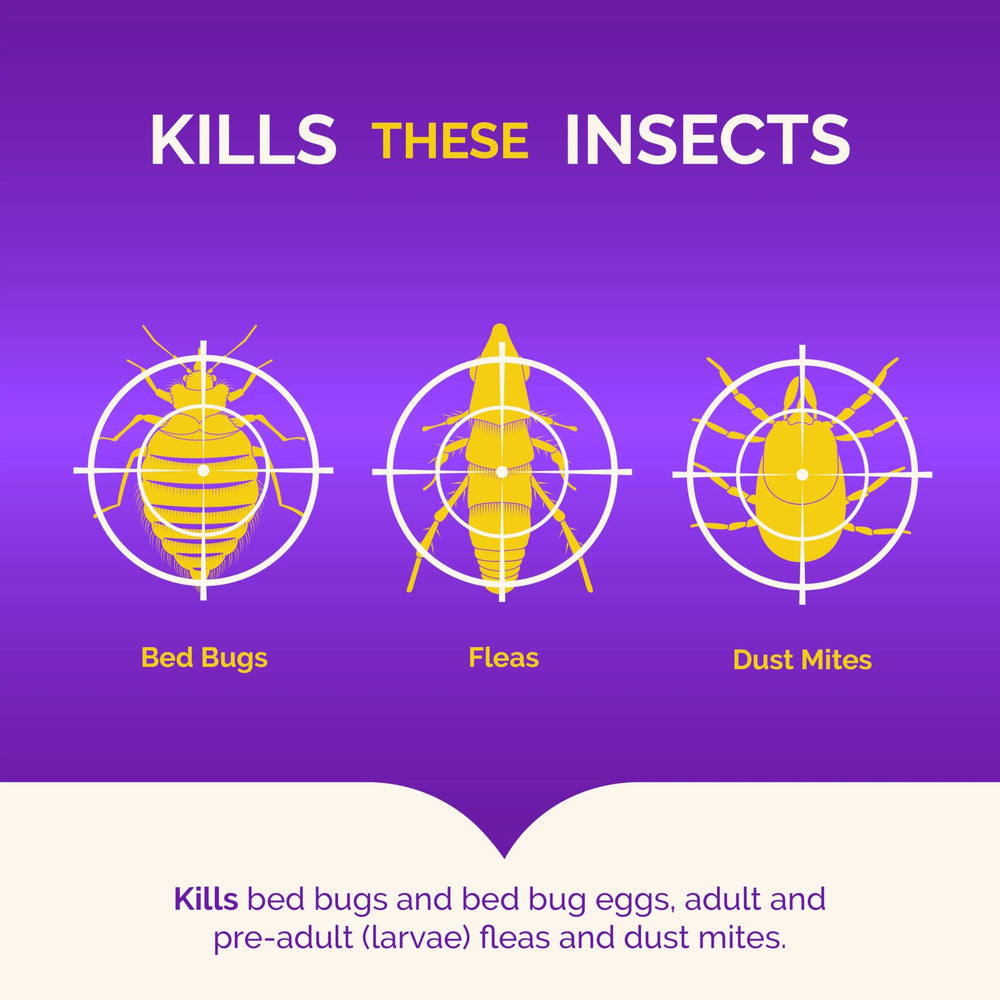 Hot Shot Bed Bug Killer with egg kill action on bedding surfaces