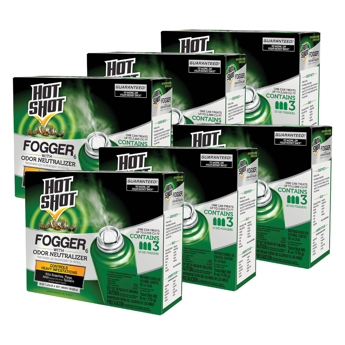 Hot Shot Fogger kills on contact in enclosed spaces for fast pest control