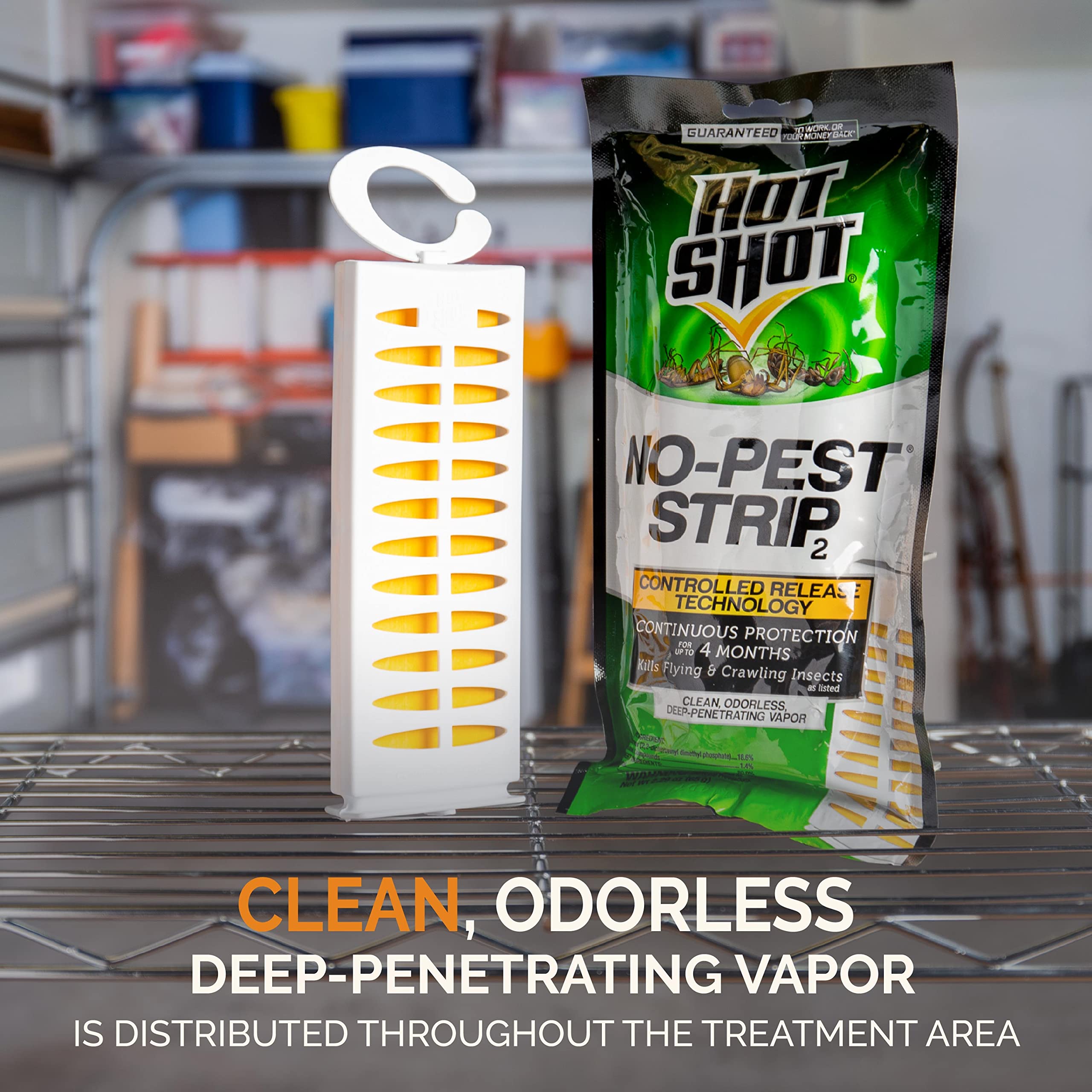 Hot Shot No-Pest Strip is ideal for boats, RVs, and off-season spaces.