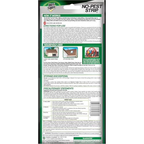 Hot Shot No-Pest Strip uses controlled-release vapor for steady pest control.