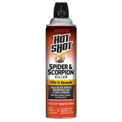 Hot Shot Spider and Scorpion Killer aerosol bottle ready for fast indoor pest control.