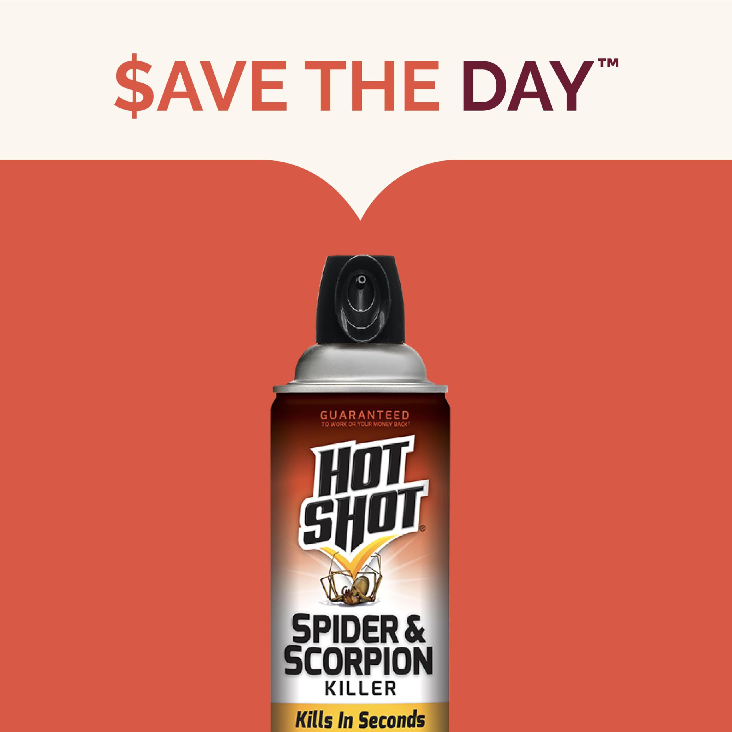 Hot Shot spider and scorpion killer reaches baseboards and tight spots behind appliances.
