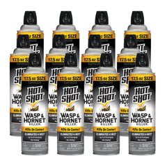 Hot Shot Wasp & Hornet Killer 17.5 oz with up to 27-foot jet spray for distant nests.