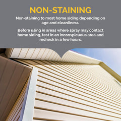 Hot Shot Wasp & Hornet Killer shows non-staining potential on siding after testing.