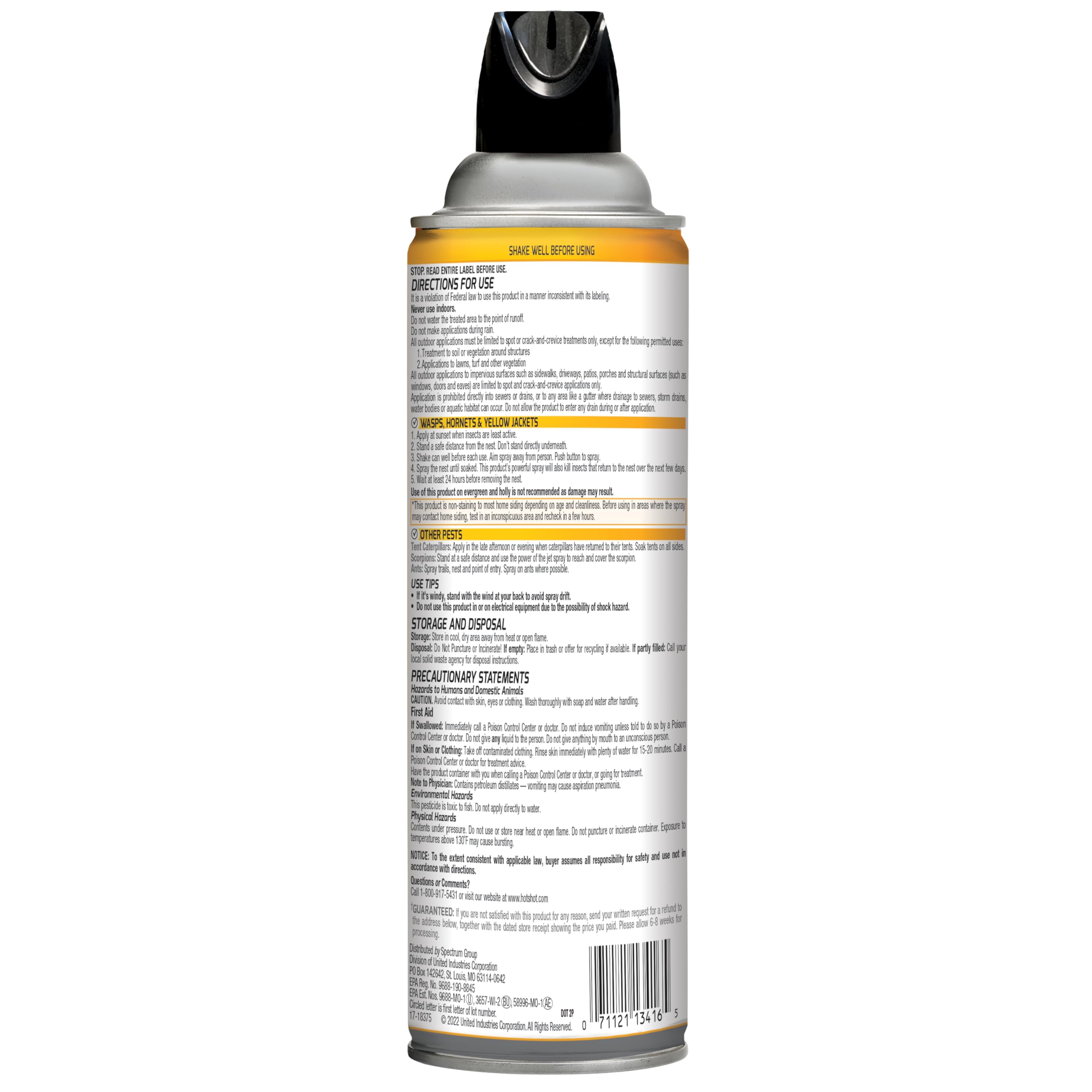 Hot Shot Wasp & Hornet Killer targets yellow jackets and hornets for versatile outdoor defense.