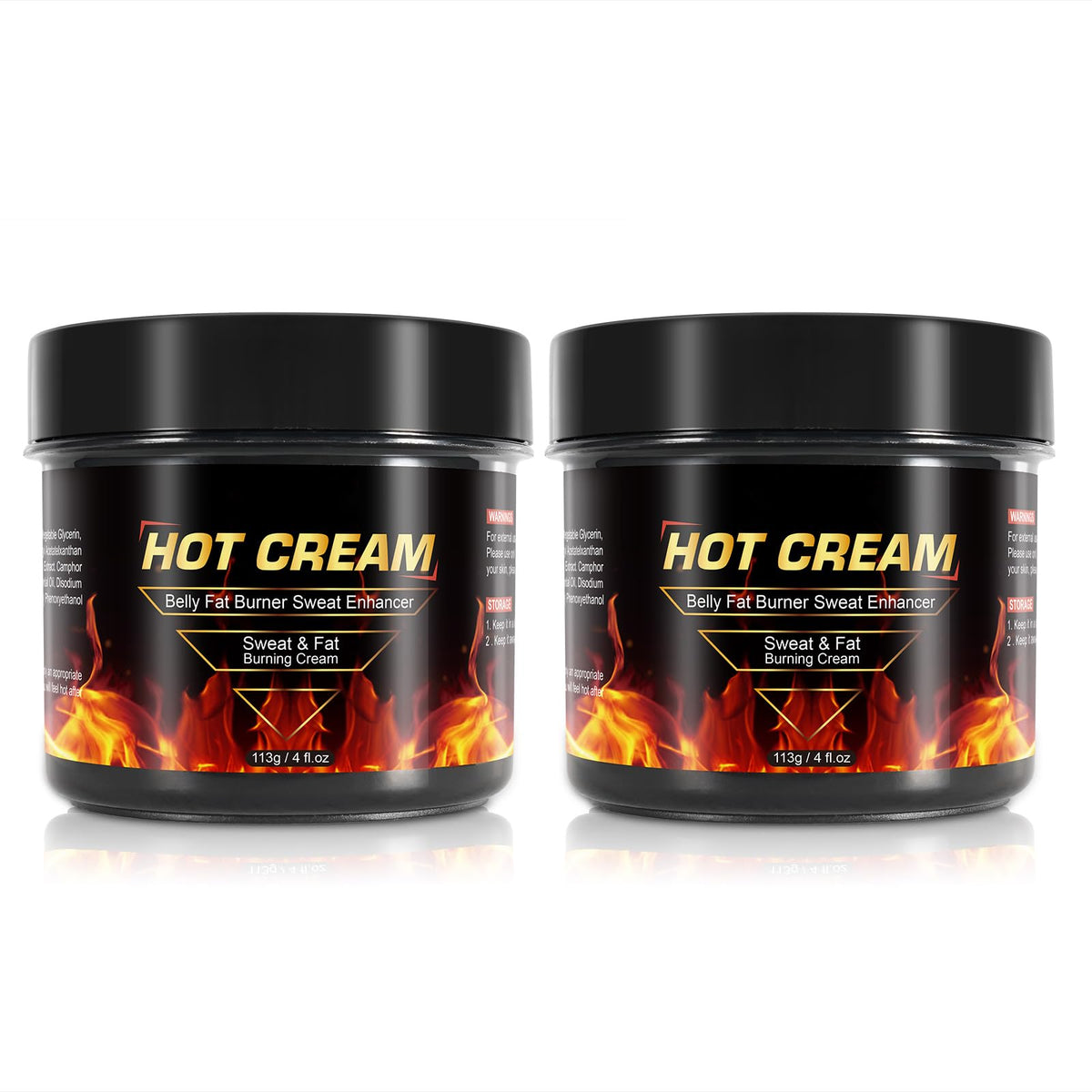 Hot Sweat Cream belly focus with warm, smoothing potential for the midsection.